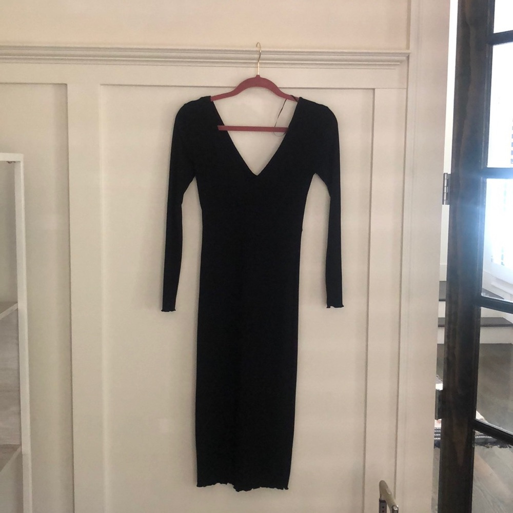 Top shop ribbed Black Body-con dress